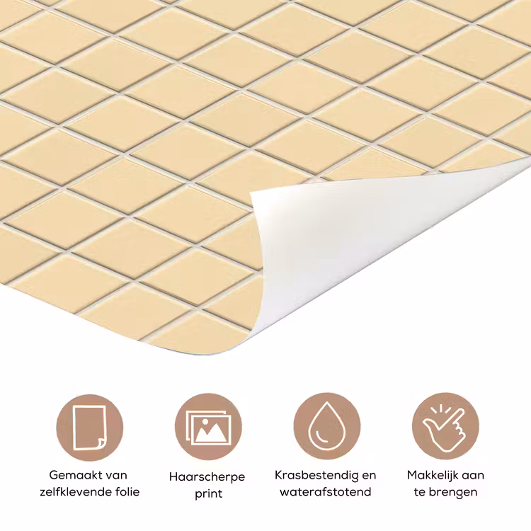 Deursticker - Tegels - Patroon - Crème — 3