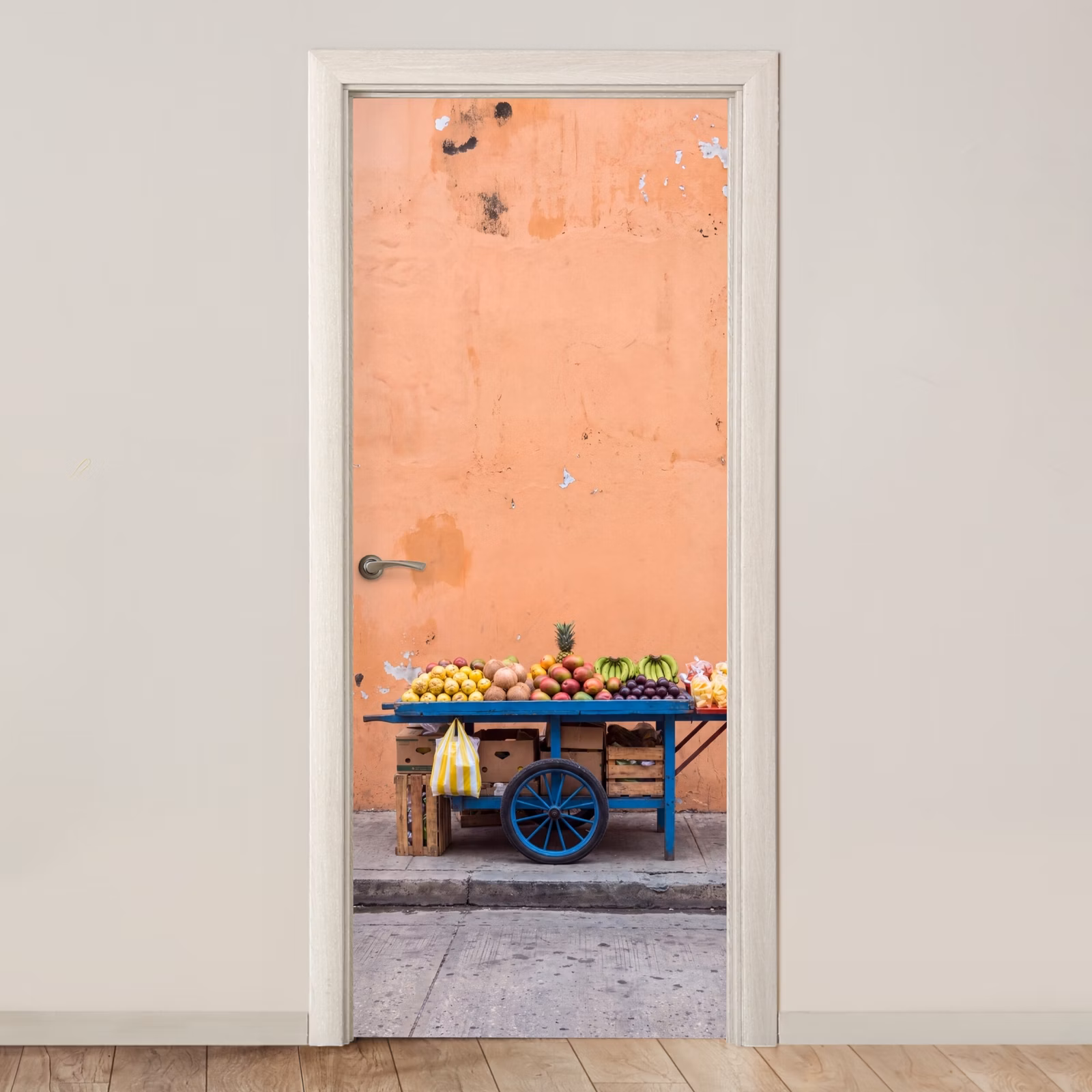 Deursticker - Fruit - Kar - Straat — 1