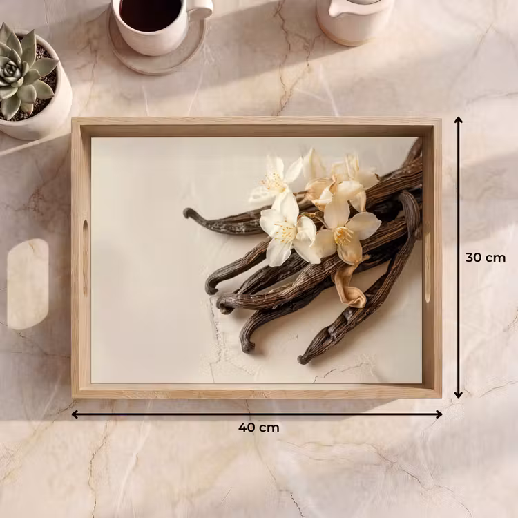 Dienblad - Vanille - Bloemen - Beige — 7