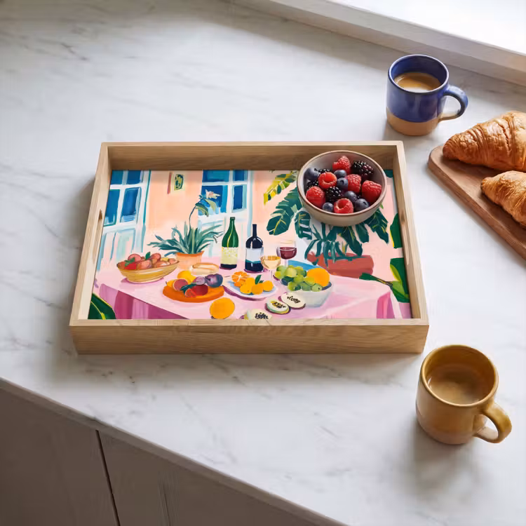 Dienblad - Tafel - Wijn - Fruit — 3
