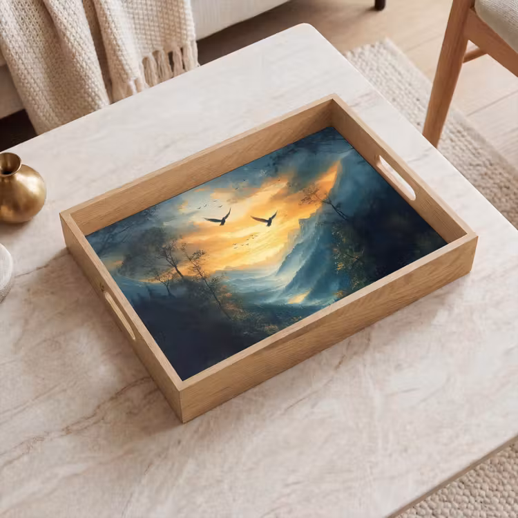 Dienblad - Vogels - Zon - Bomen - Groen — 2