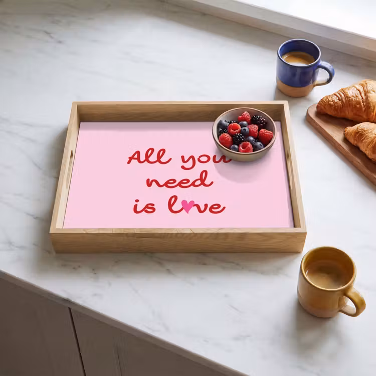 Dienblad - Tekst - Roze - Love - Hart — 3
