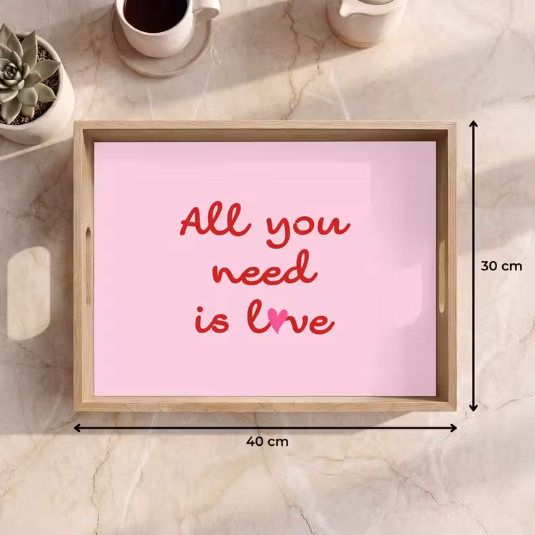 Dienblad - Tekst - Roze - Love - Hart — 7