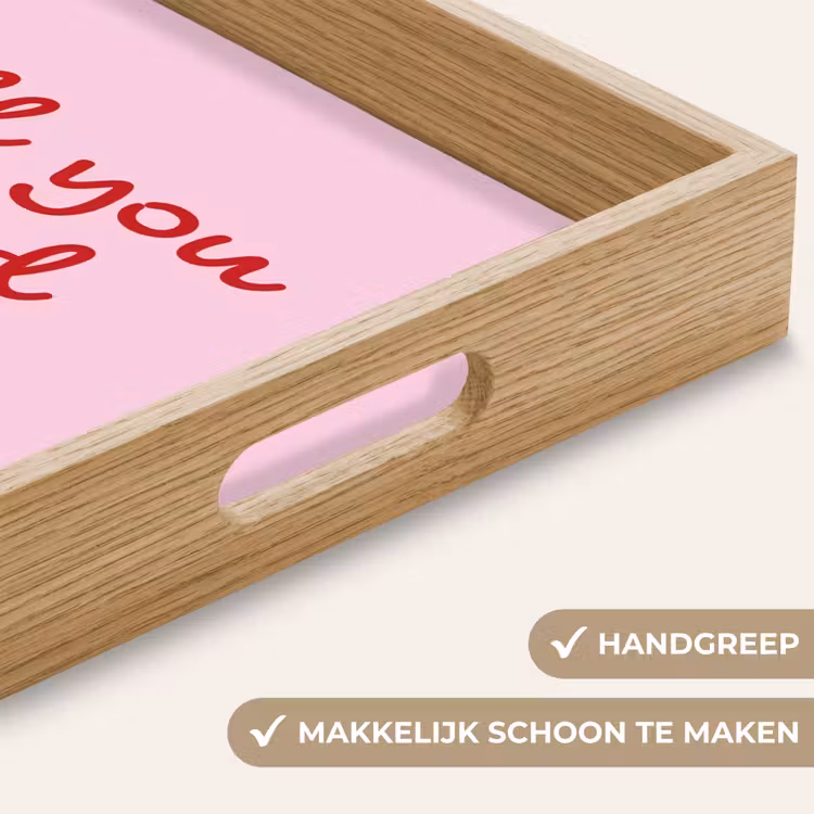 Dienblad - Tekst - Roze - Love - Hart — 8