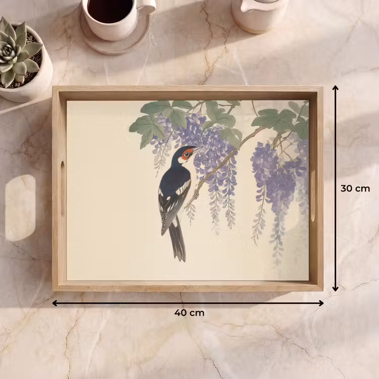 Dienblad - Specht - Bloemen - Paars — 7