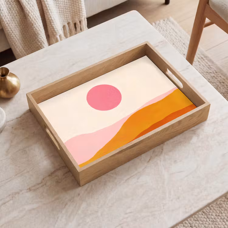 Dienblad - Zon - Heuvels - Abstract - Roze — 2