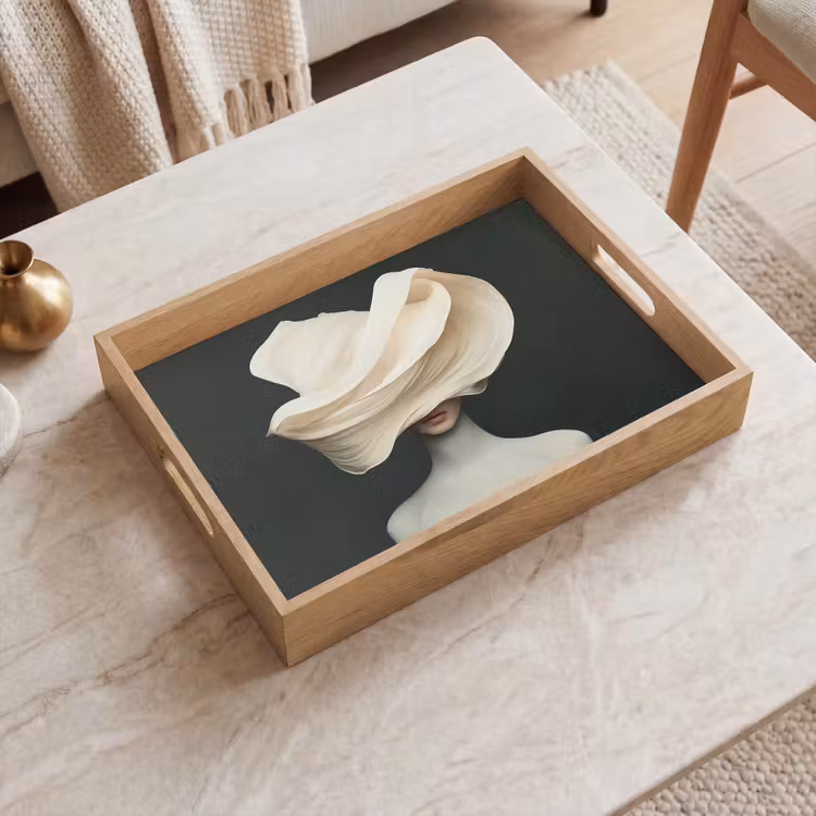 Dienblad - Vrouw - Beige - hoed — 2