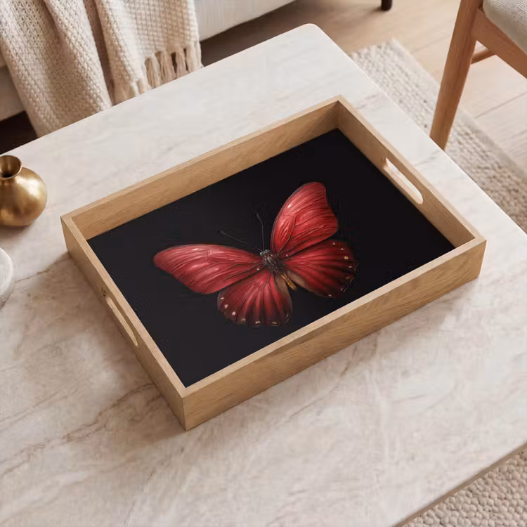 Dienblad - Vlinder - Rood - Minimalistisch — 2