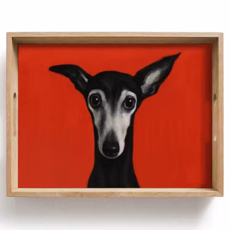Dienblad - Windhond - Minimalistisch - Rood — 1