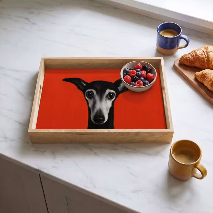 Dienblad - Windhond - Minimalistisch - Rood — 3