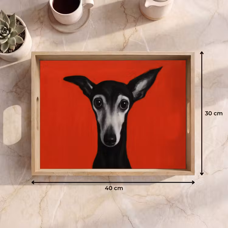 Dienblad - Windhond - Minimalistisch - Rood — 7