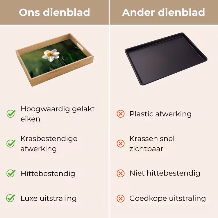 Dienblad - Narcis - Bloem - Wit - Grassprieten — 9