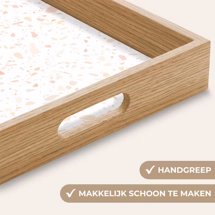 Dienblad - Terrazzo - Patroon - Wit - Perzik — 8