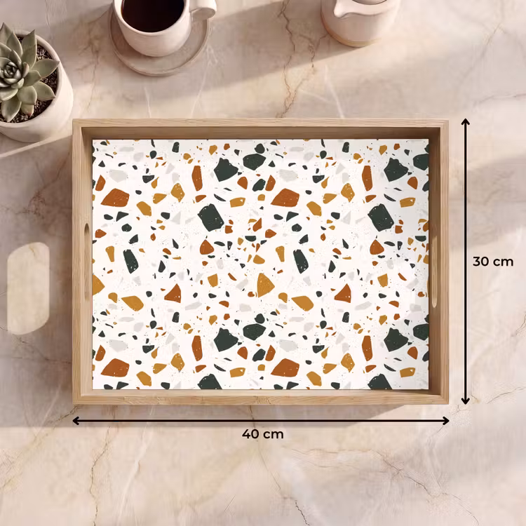 Dienblad - Terrazzo - Patroon - Wit - Terra — 7
