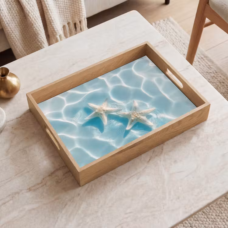 Dienblad - Zeesterren - Golvend water - Rustgevend — 2