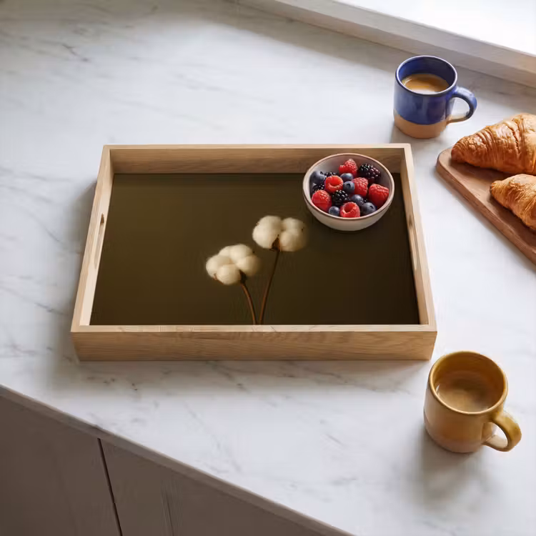 Dienblad - Takken - Katoen - Wit - Bollen — 3