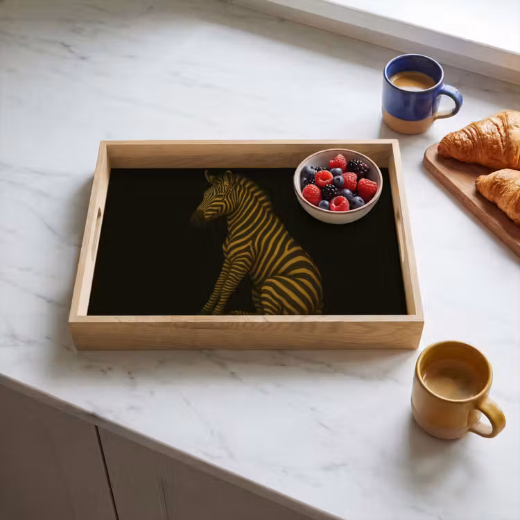 Dienblad - Zebra - Strepen - Goud — 3