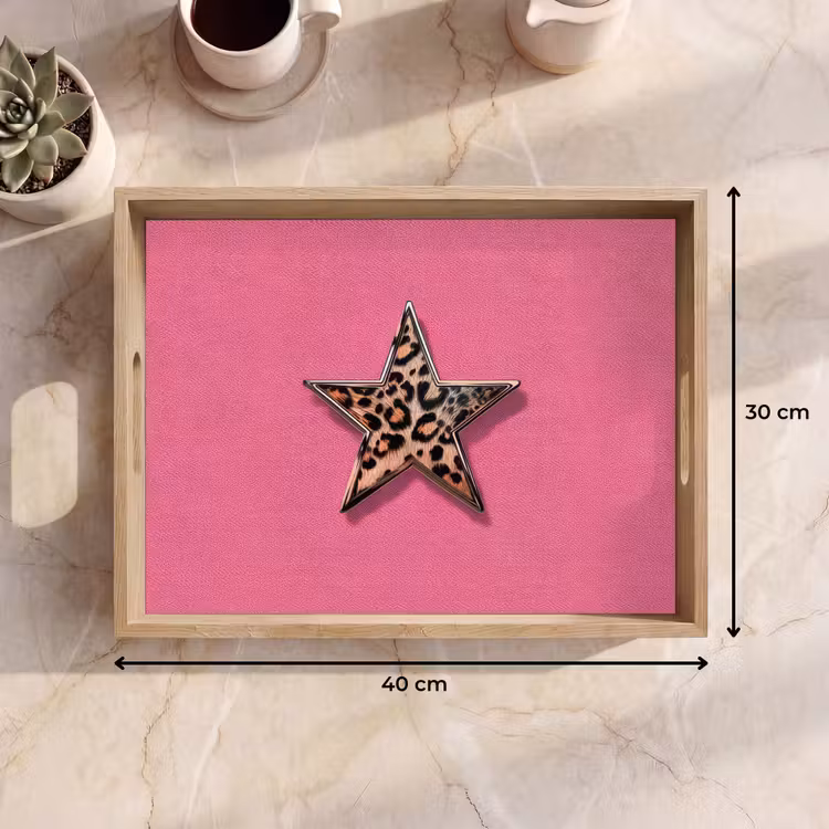 Dienblad - Ster - Luipaard - Print - Roze — 7
