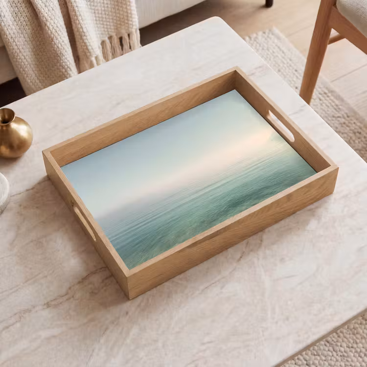 Dienblad - Zee - Horizon - Blauw - Mist — 2