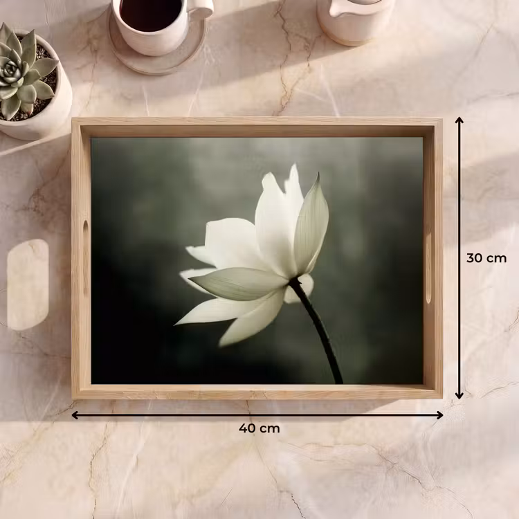 Dienblad - Wit - Lotus - Donker - Bloem — 7