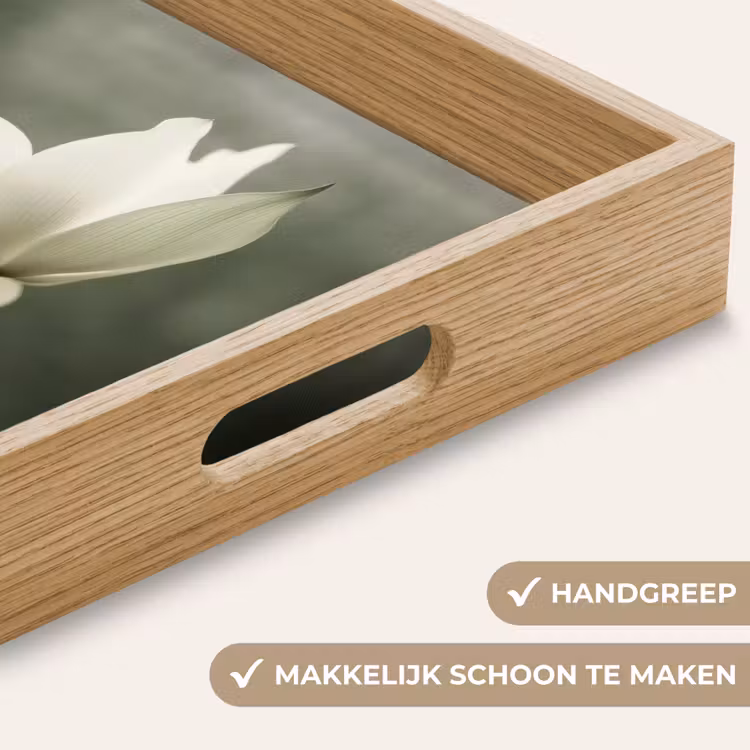 Dienblad - Wit - Lotus - Donker - Bloem — 8
