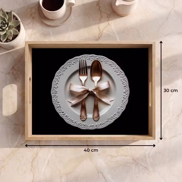 Dienblad - Rose - Strik - Bestek — 7