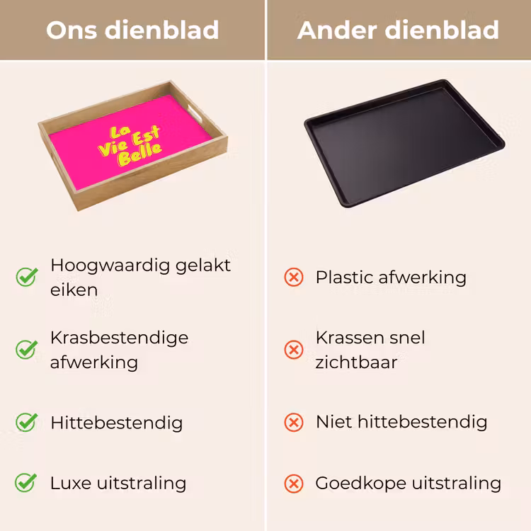 Dienblad - Quote - Retro - Roze — 9