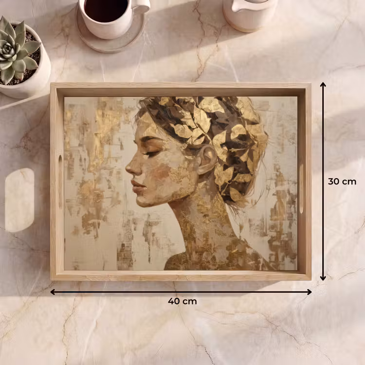 Dienblad - Vrouw - Goud - Abstract - Textuur — 7