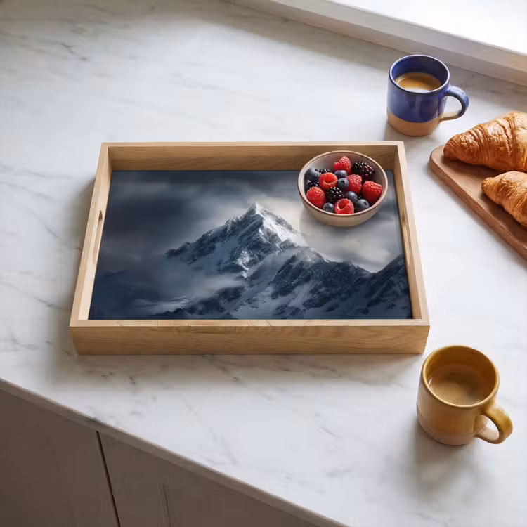 Dienblad - Sneeuw - Berg - Wolken — 3