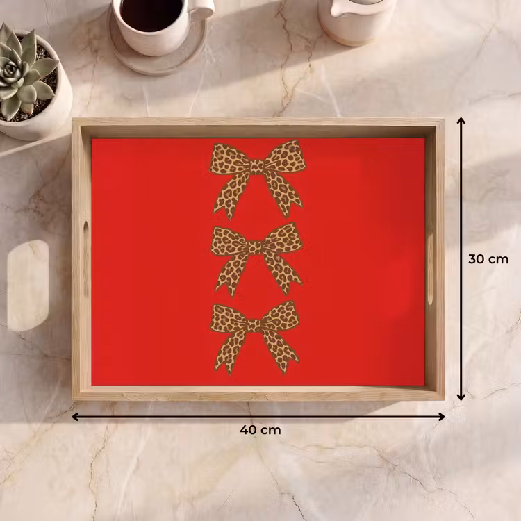 Dienblad - Strikken - Panterprint - Rood — 7
