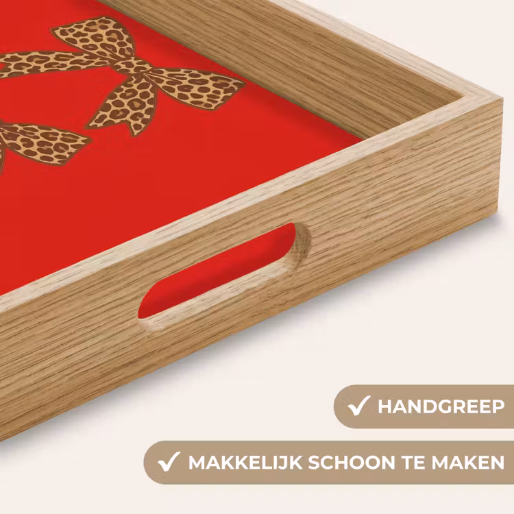Dienblad - Strikken - Panterprint - Rood — 8