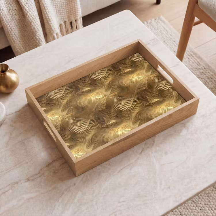 Dienblad - Palm - Waaier - Goud — 2