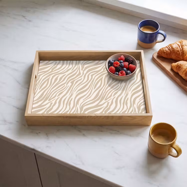 Dienblad - Zebra - Patroon - Beige — 3