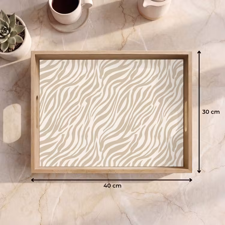 Dienblad - Zebra - Patroon - Beige — 7