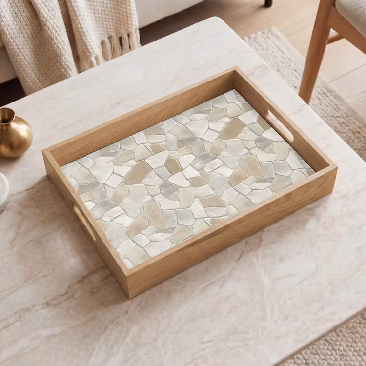 Dienblad - Mozaïek - Stenen - Beige — 2