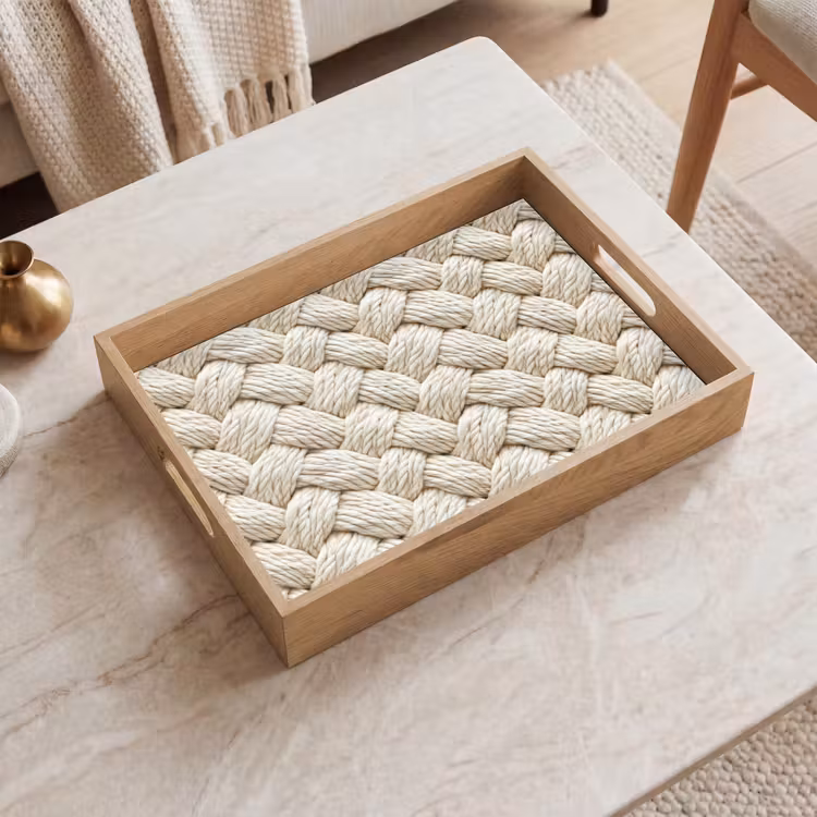 Dienblad - Touw - Gebreid - Beige — 2
