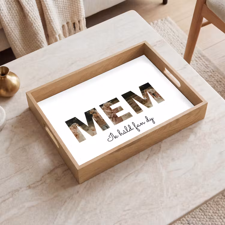 Gepersonaliseerd dienblad - Mem - Lettercollage — 2