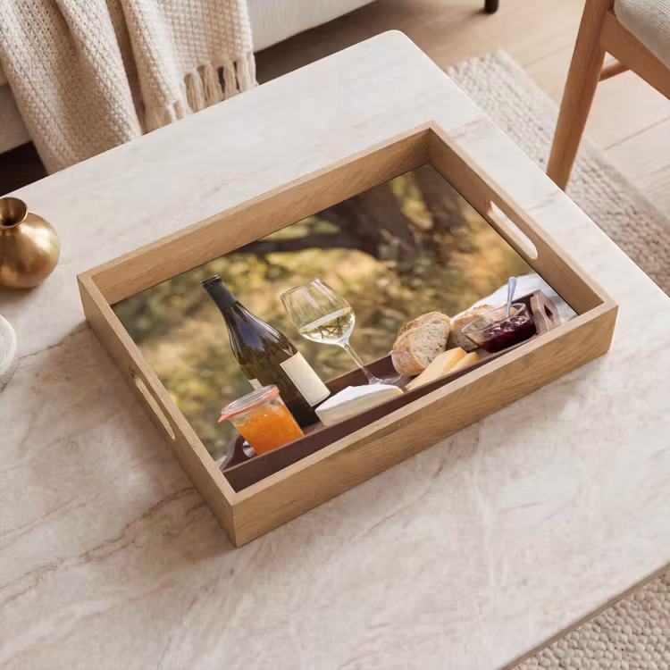 Dienblad - Picknick - Wijn - Kaasplankje — 2