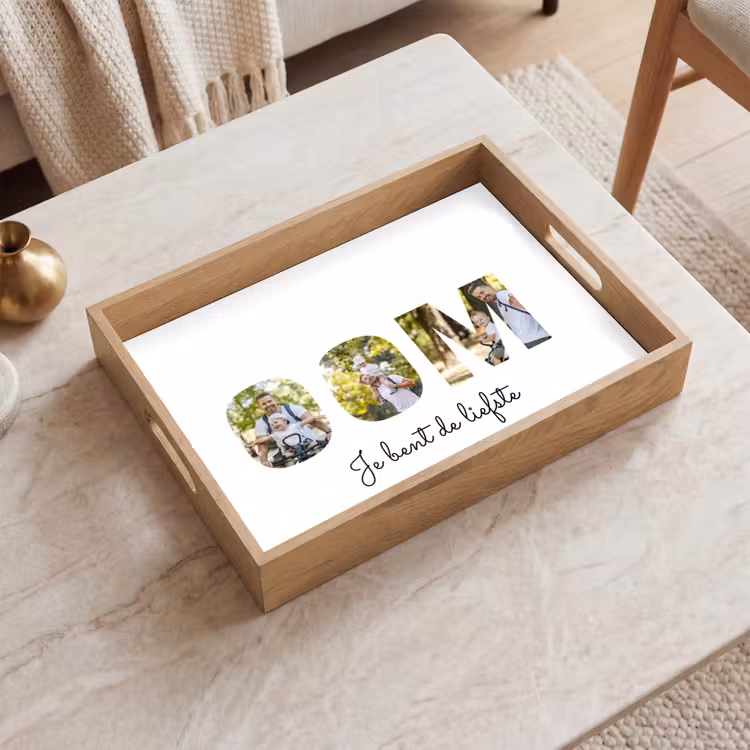 Gepersonaliseerd dienblad - Oom - Lettercollage — 2