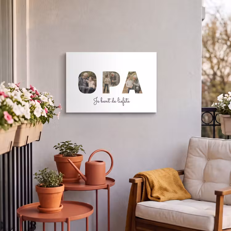 Gepersonaliseerd buiten canvas - Opa - Lettercollage — 3