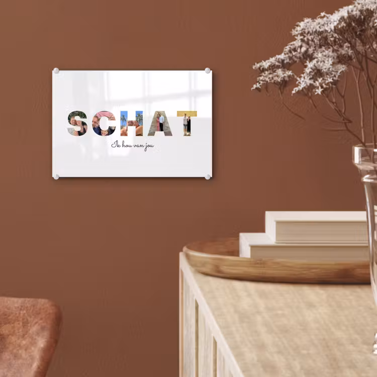 Gepersonaliseerd glas schilderij - Schat - Lettercollage — 6