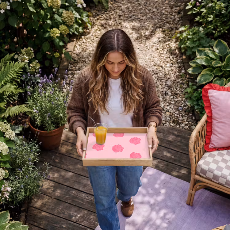 Dienblad - Schelp - Patroon - Zee - Modern - Roze — 6