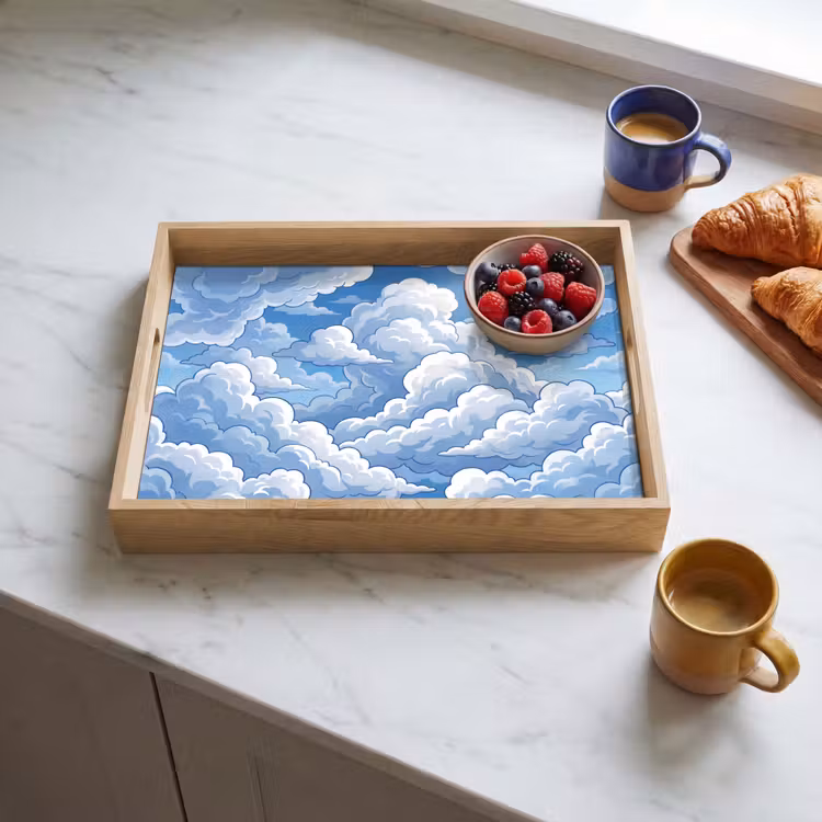 Dienblad - Wolken - Hemel - Abstract - Wit — 3