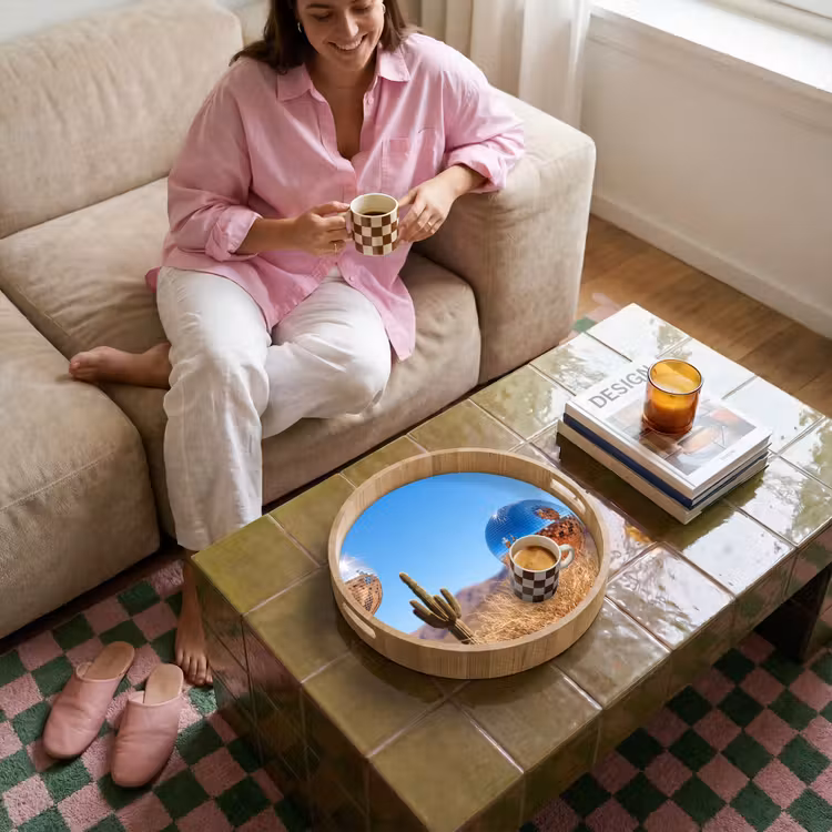 Dienblad - Woestijn - Spiegelbal - Kunst — 4
