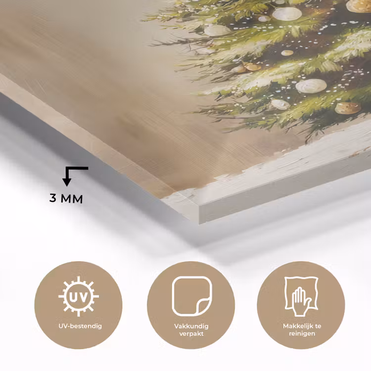 Glas schilderij - Kerst - Sfeer - Groen — 3