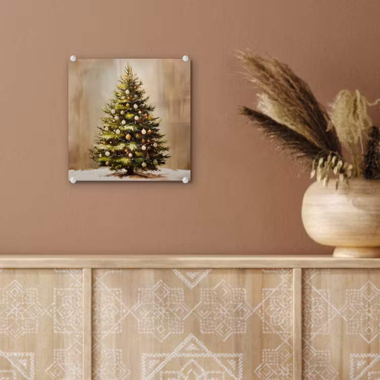Glas schilderij - Kerst - Sfeer - Groen — 6