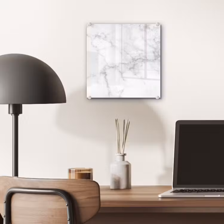 Glas schilderij - Marmer - Grijs - Wit - Marmerstructuur — 7