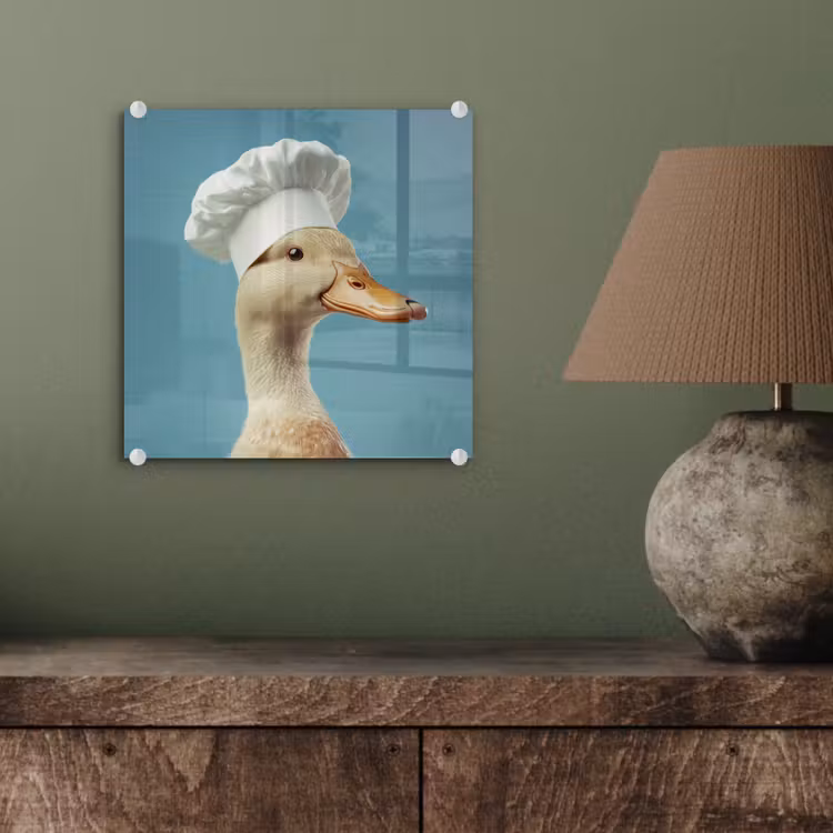 Glas schilderij - Eend - Koksmuts - Cute - Vogel — 4