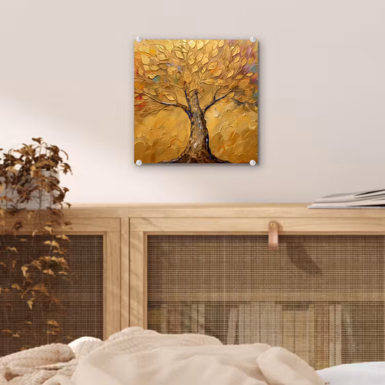 Glas schilderij - Goud - Boom - Abstract - Modern — 5