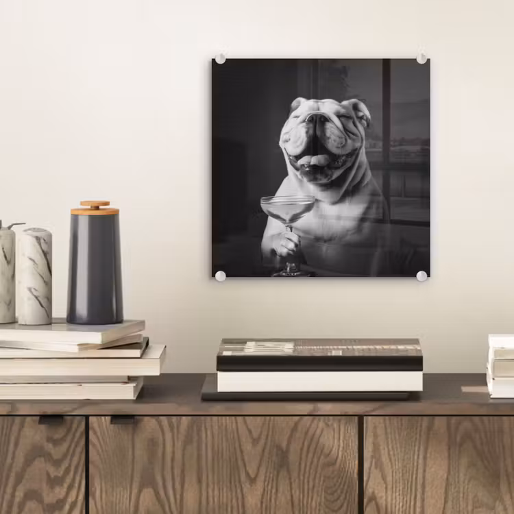 Glas schilderij - Buldog - Hond - Glas — 2